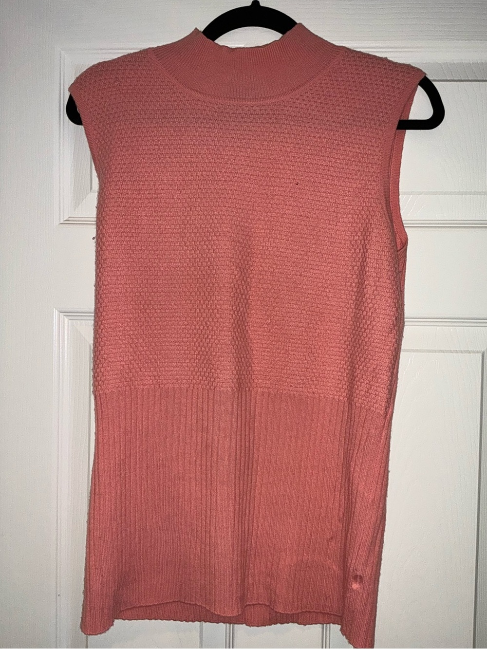 St. John Boutiques Luxury Cashmere Twinset Coral Pink Textured Knit Size M - Picture 5 of 15